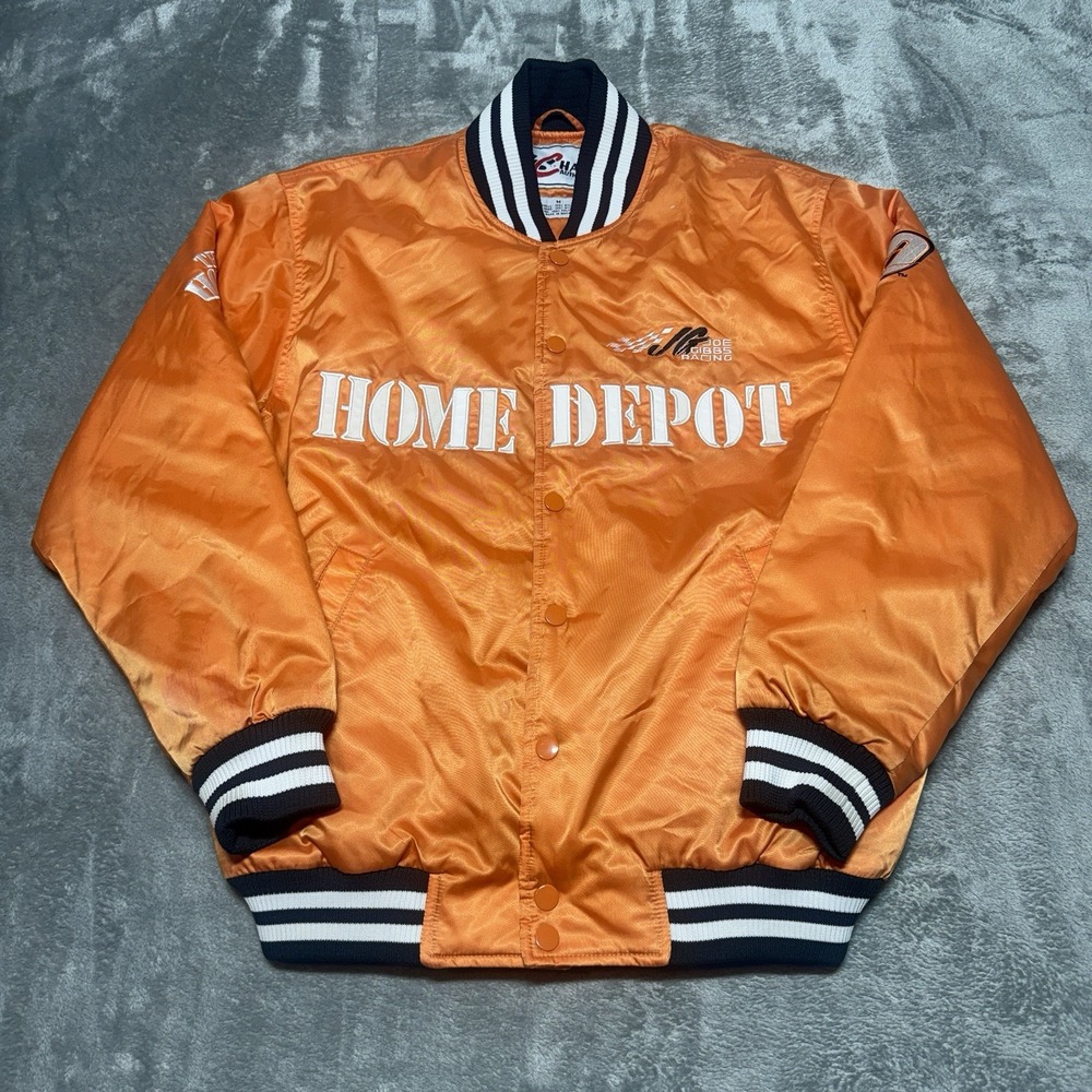 Vintage 90s Chase Authentics #20 Tony Stewart Home Depot NASCAR Satin Jacket M